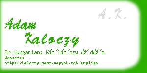 adam kaloczy business card